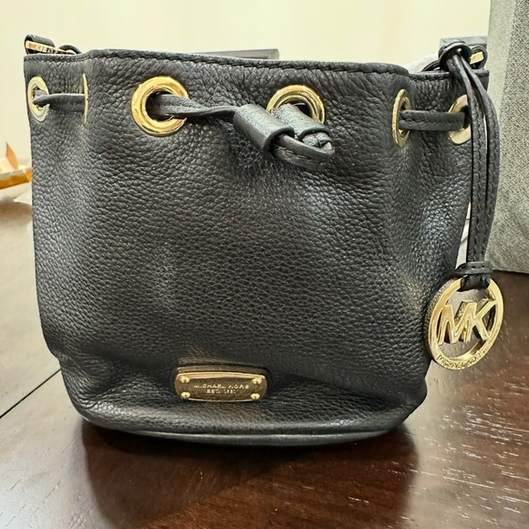 Michael Kors Black Mini Bucket Bag with Gold Accents - Picture 1 of 2